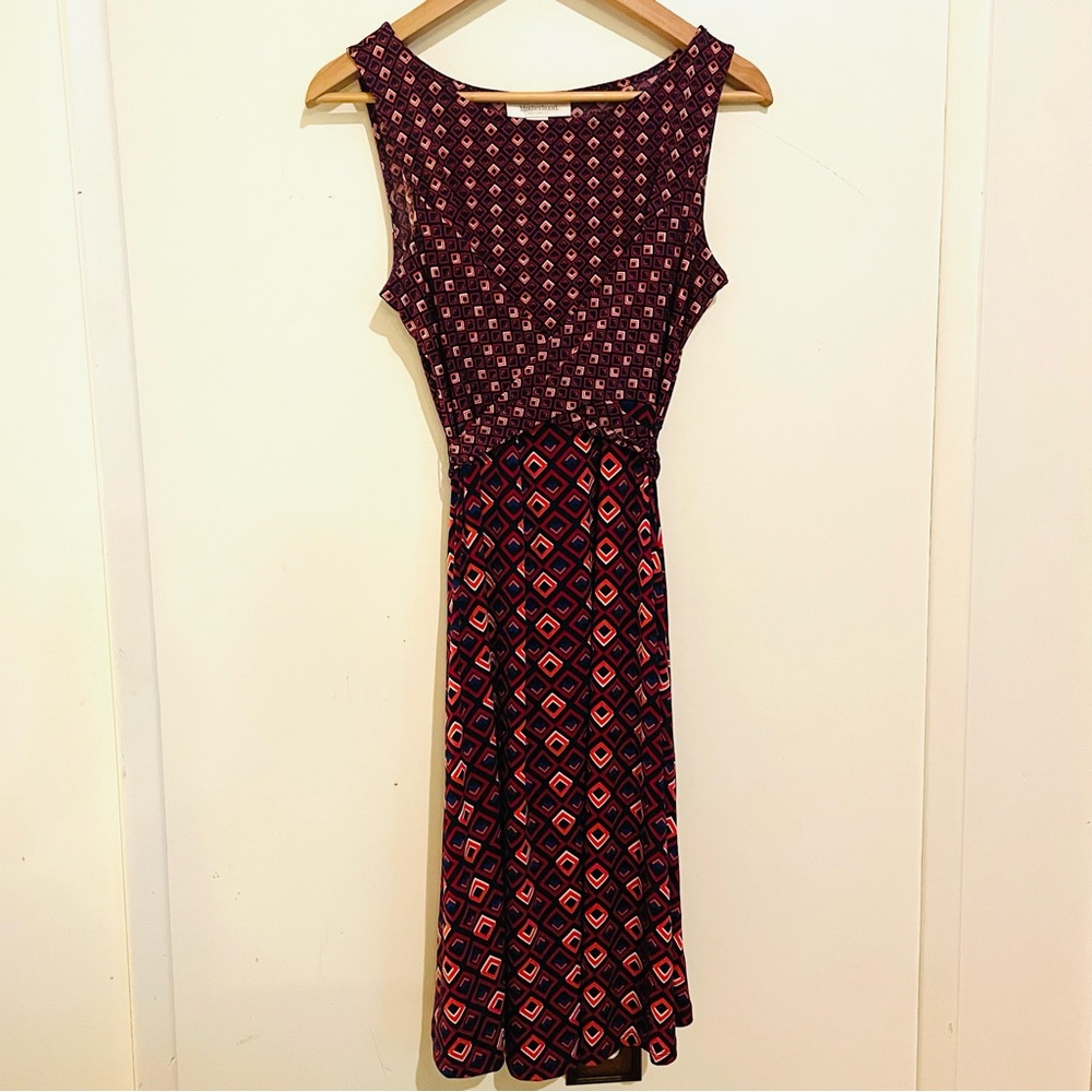 Maternity Geometric Patterned Faux Wrap Dress